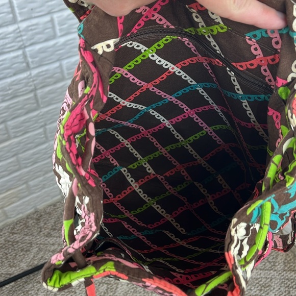 VERA BRADLEY Backpack Tote Convertible Lola Paisley Floral Removable Straps - Picture 15 of 17